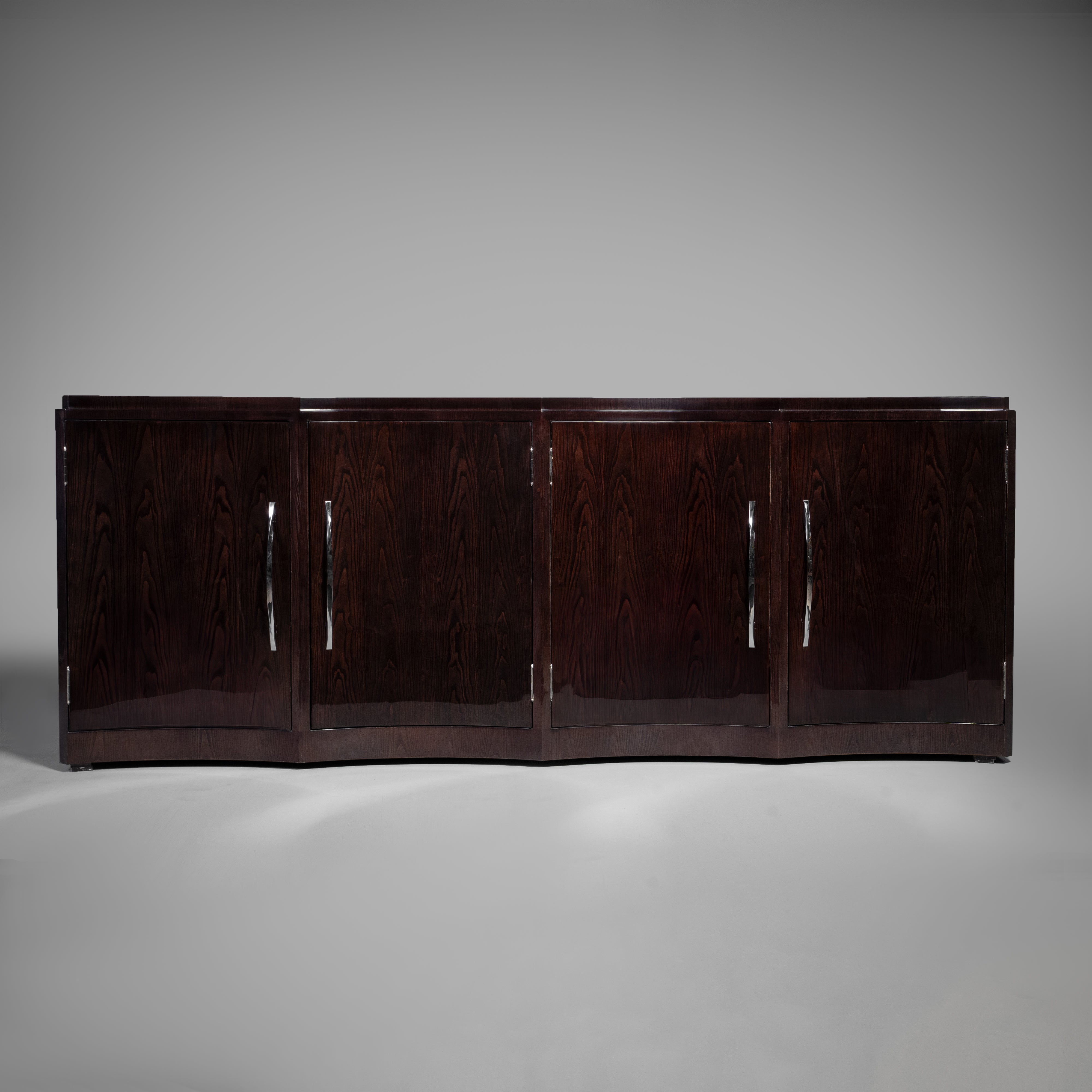 Sleek Art Deco Executive Office Desk with Macassar Ebony Inlay