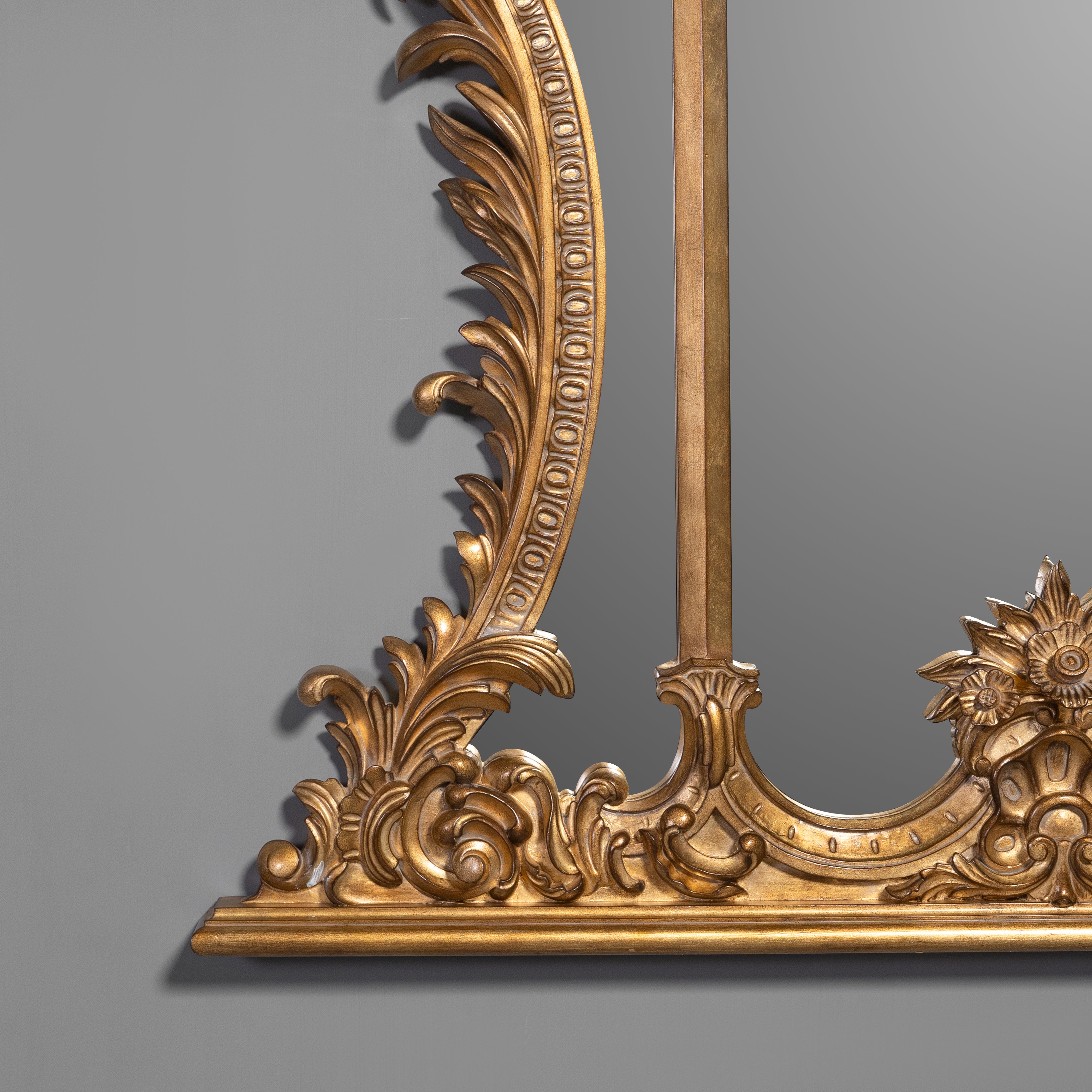 Elaborately Carved Rococo Revival Gilt Wall Mirror
