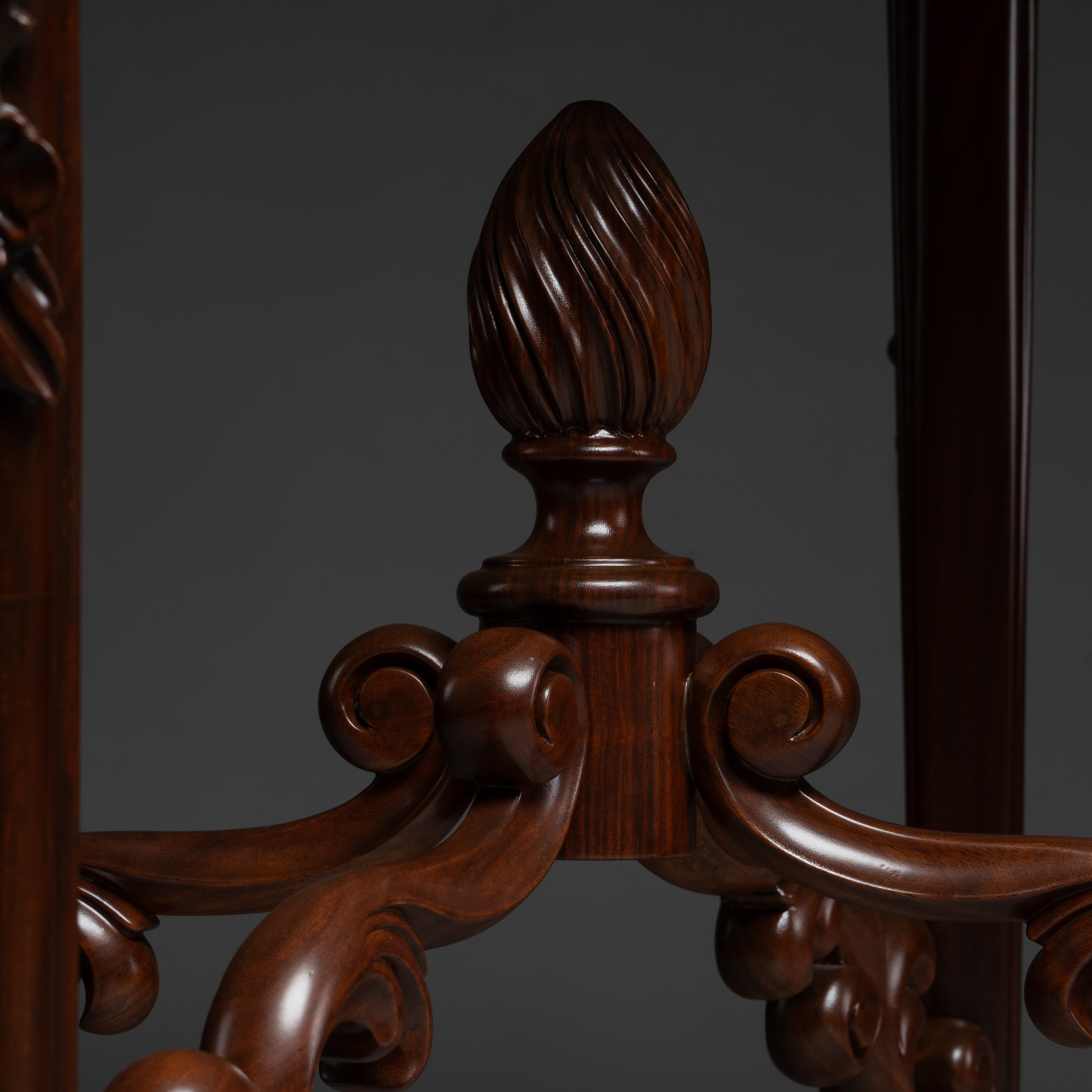 Victorian Style Carved Mahogany Side Table with Ornate Detailing