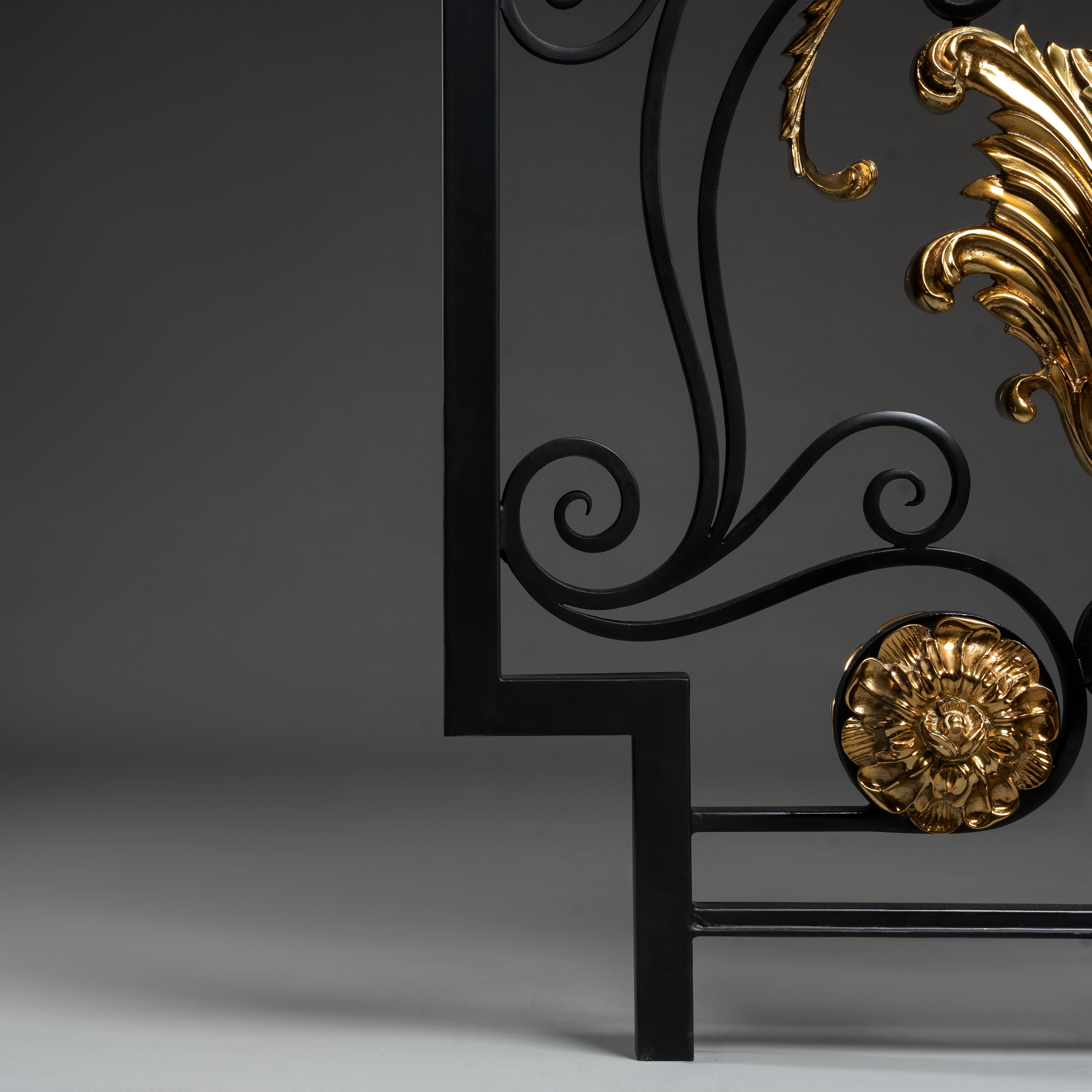 Hand-Carved Neo-Classical Handrail with Opulent Gilt Ornamentation
