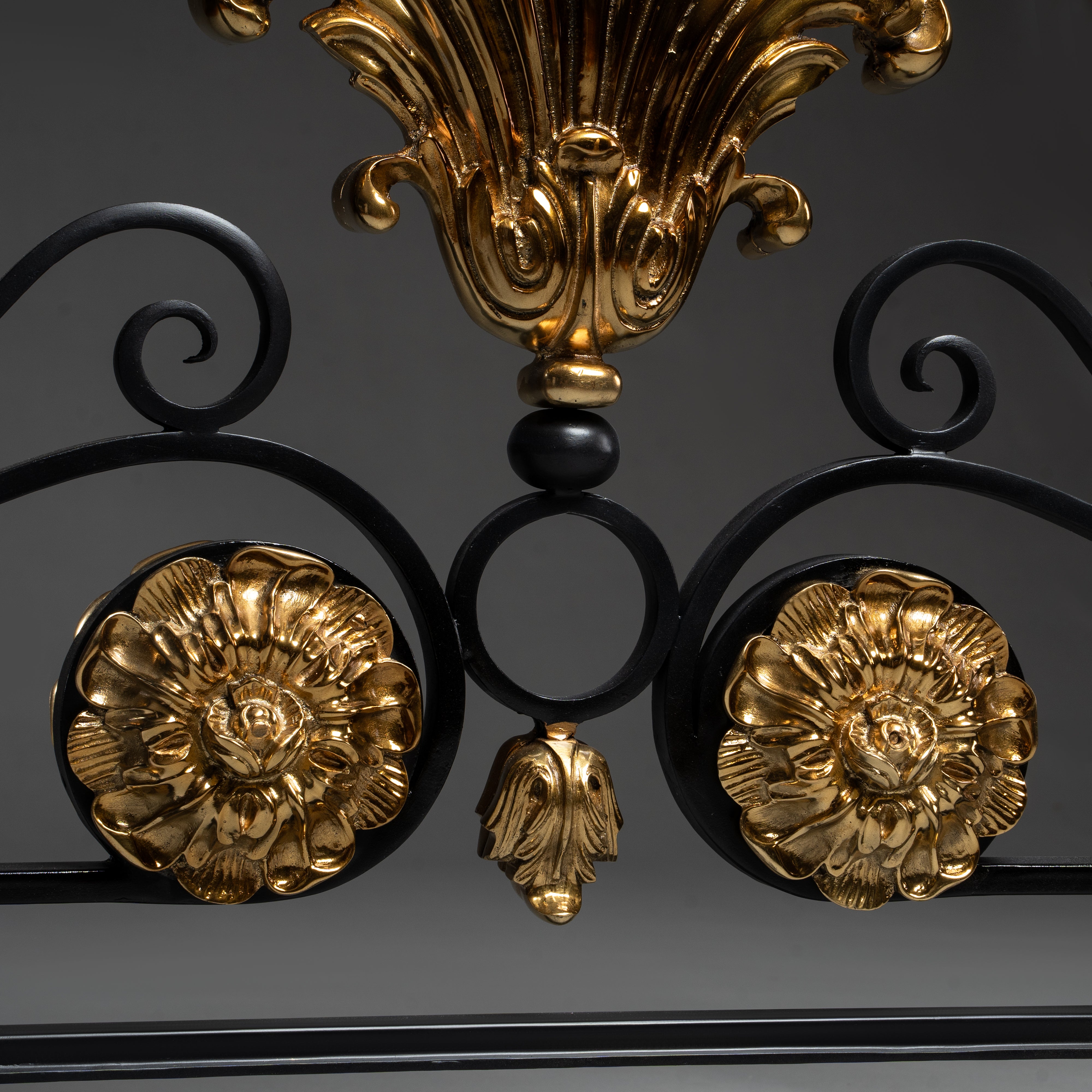 Hand-Carved Neo-Classical Handrail with Opulent Gilt Ornamentation