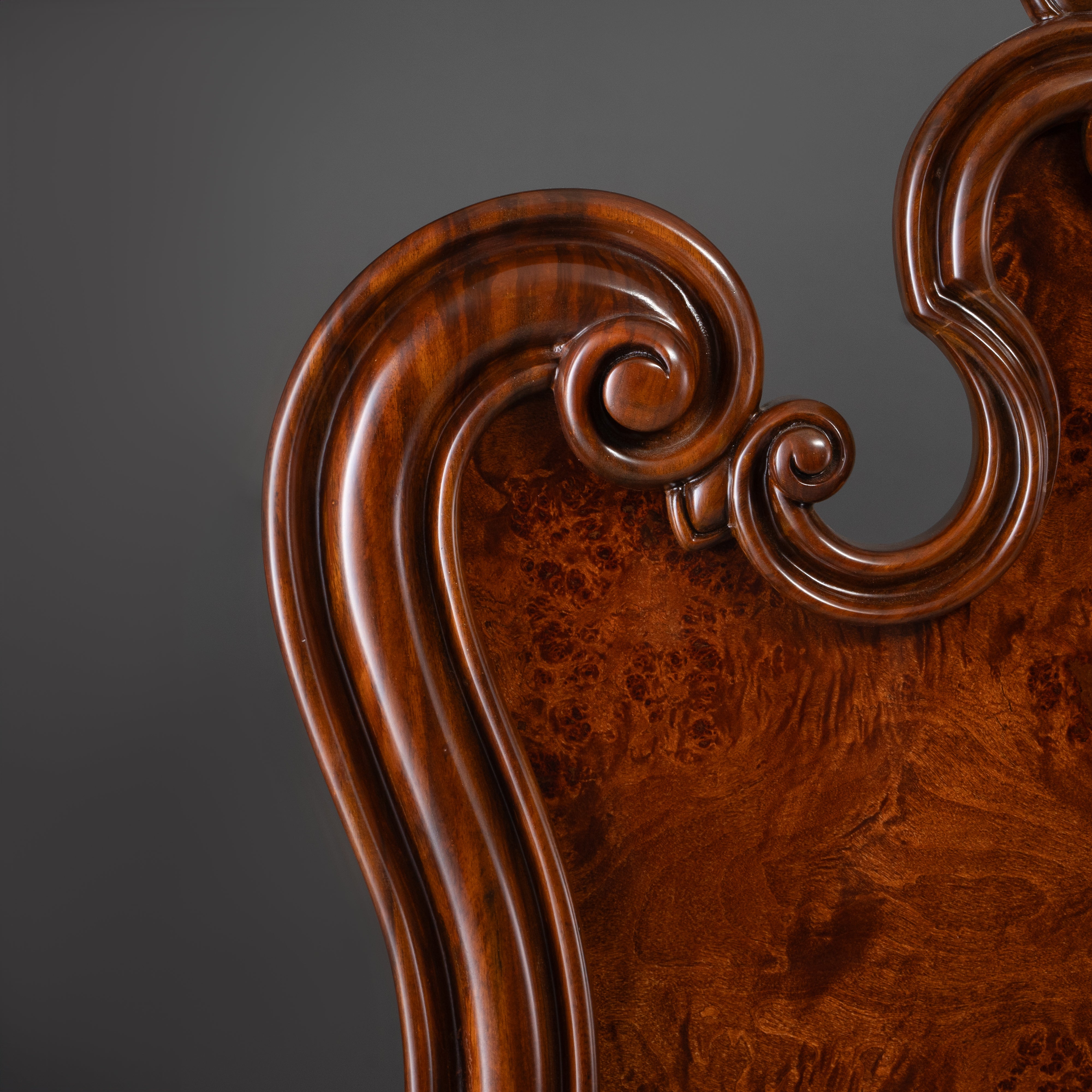 Antique Mahogany Headboard/ Bed with Scrollwork