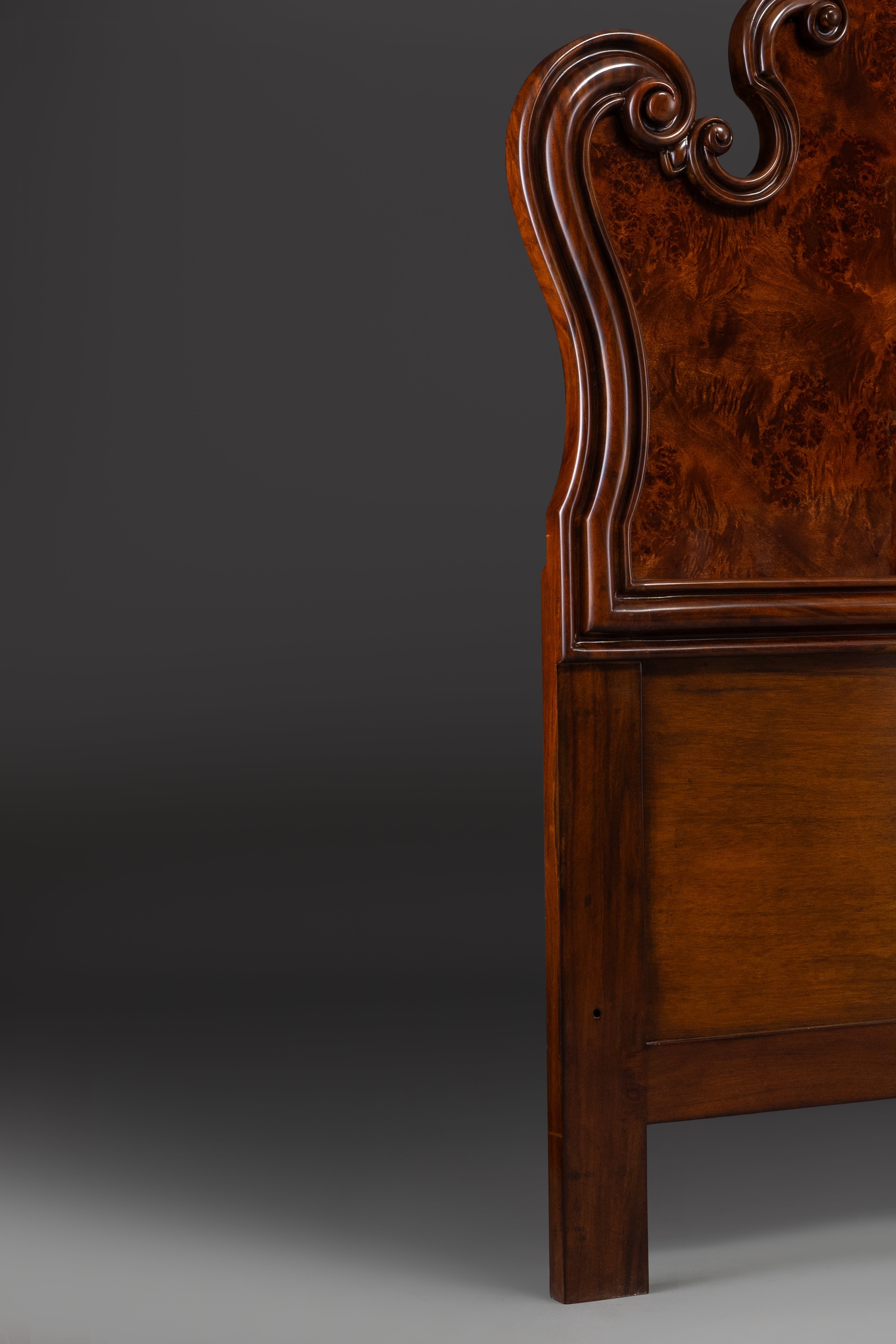 Antique Mahogany Headboard/ Bed with Scrollwork