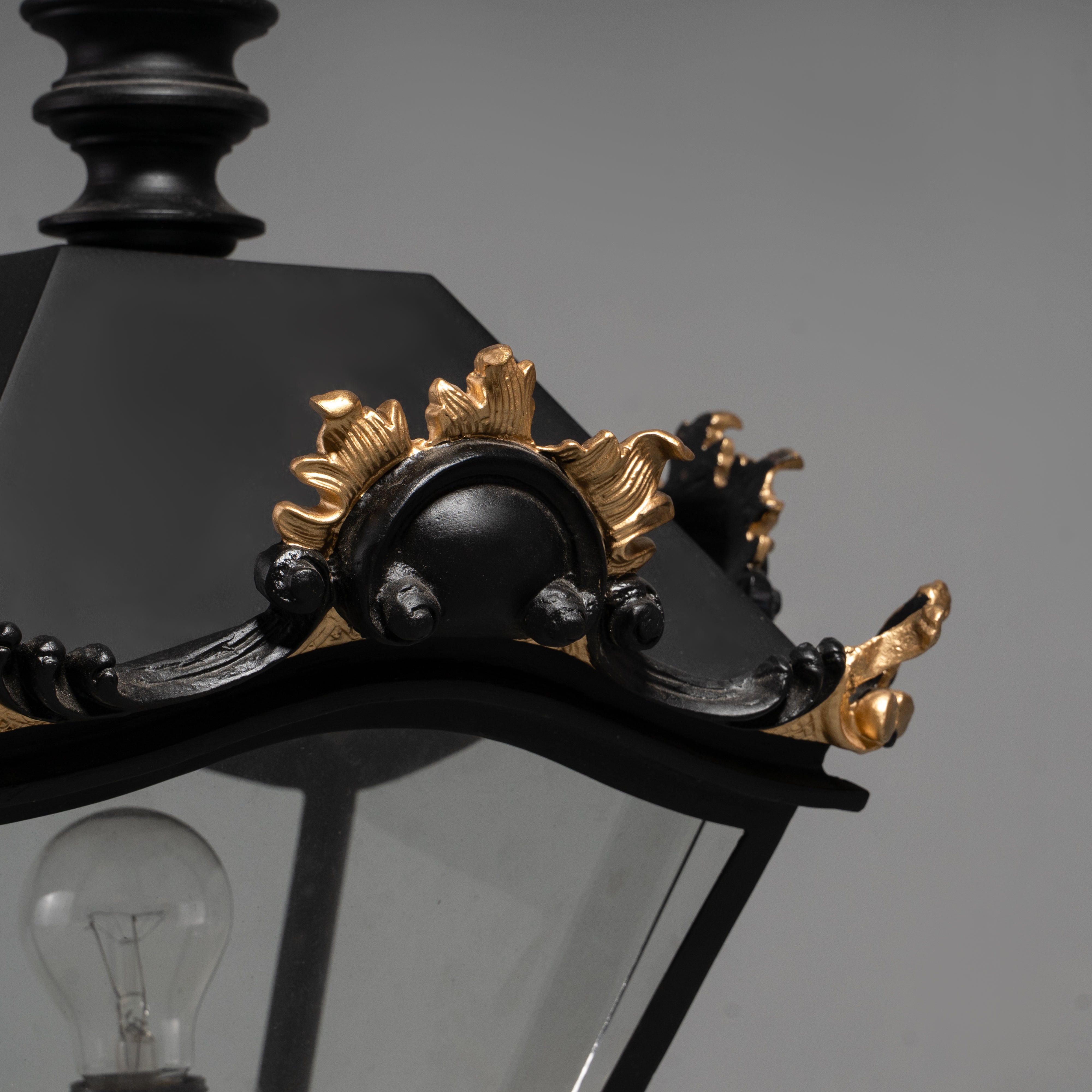 Neo-Gothic Lantern with Ornate Gilt Accents