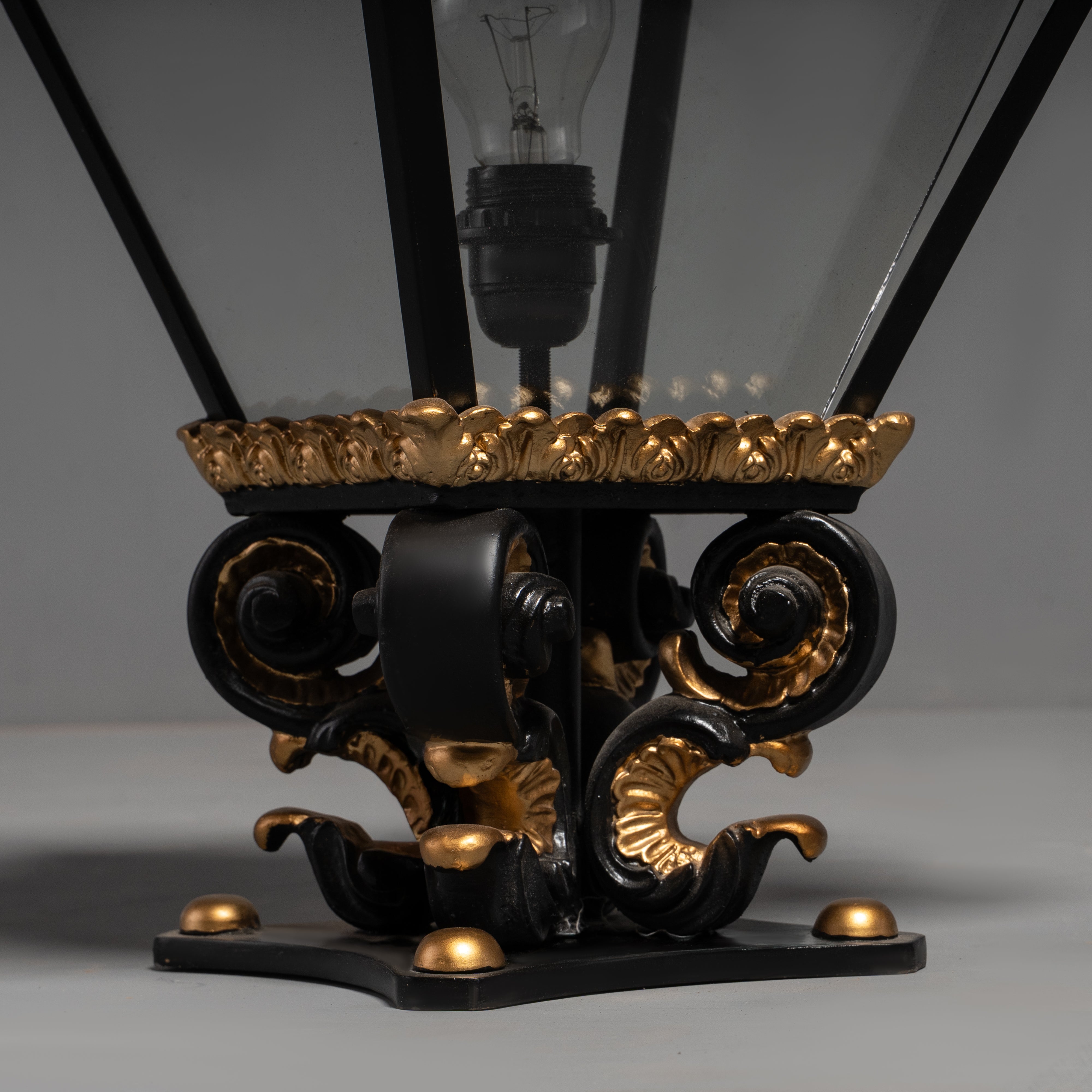 Neo-Gothic Lantern with Ornate Gilt Accents