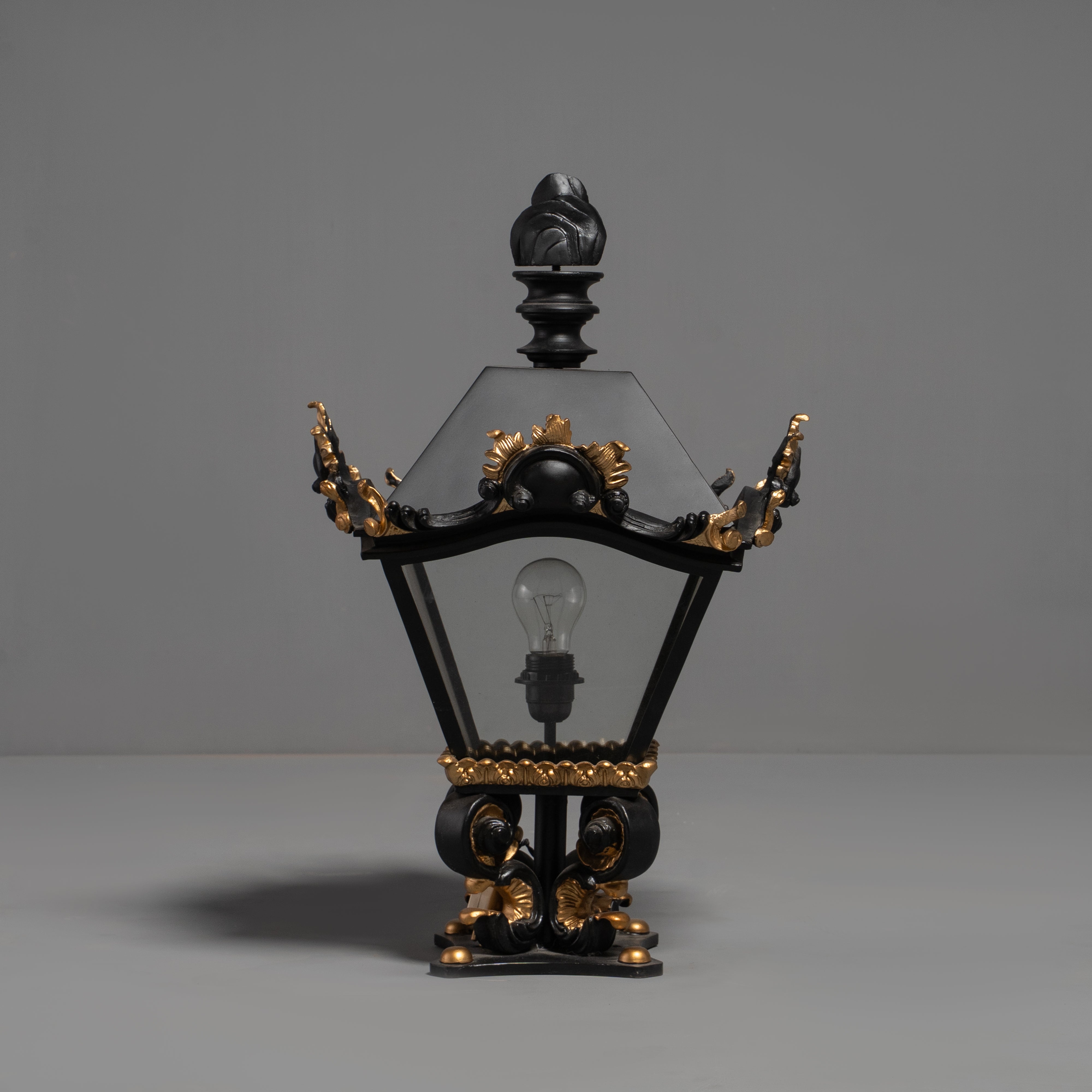 Neo-Gothic Lantern with Ornate Gilt Accents