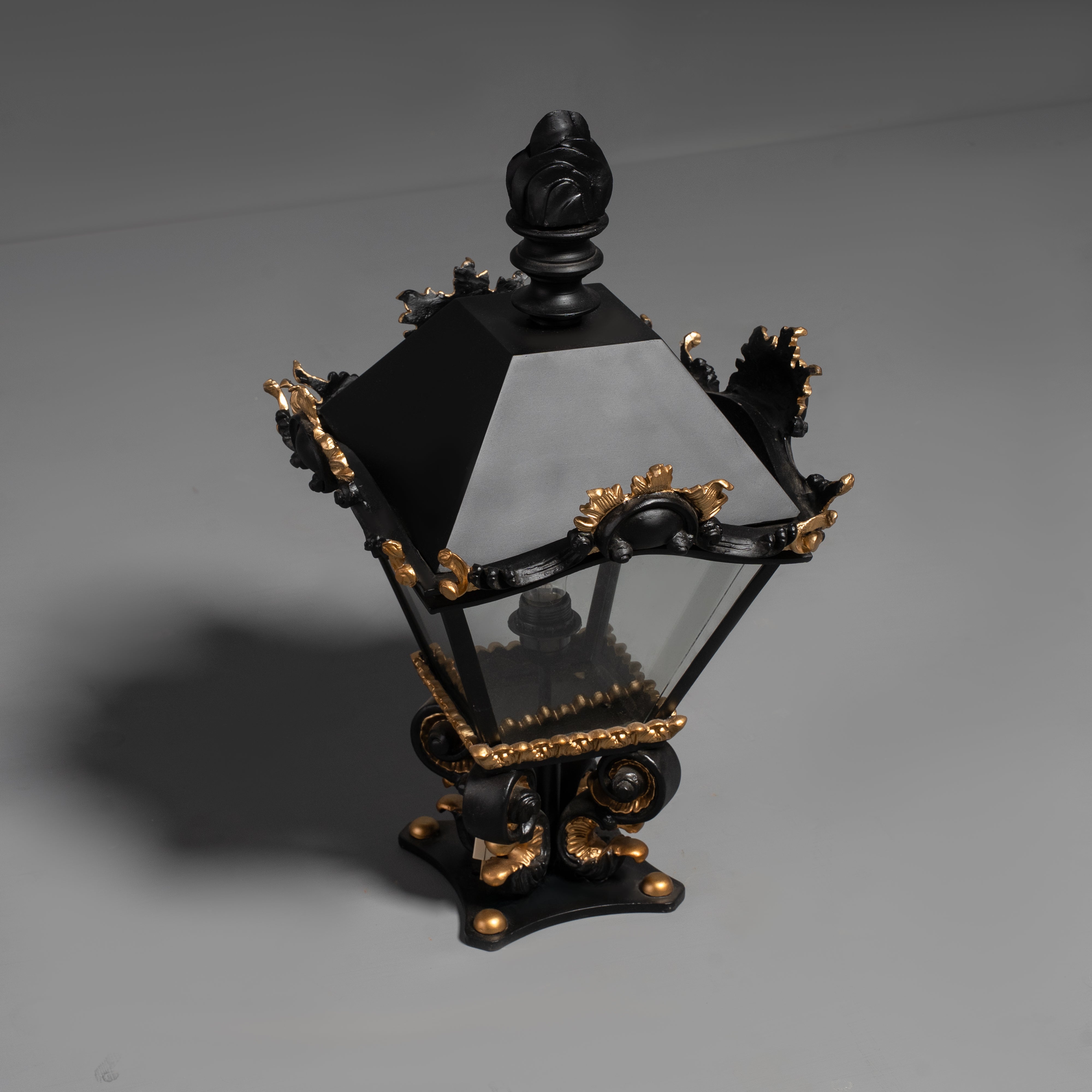 Neo-Gothic Lantern with Ornate Gilt Accents