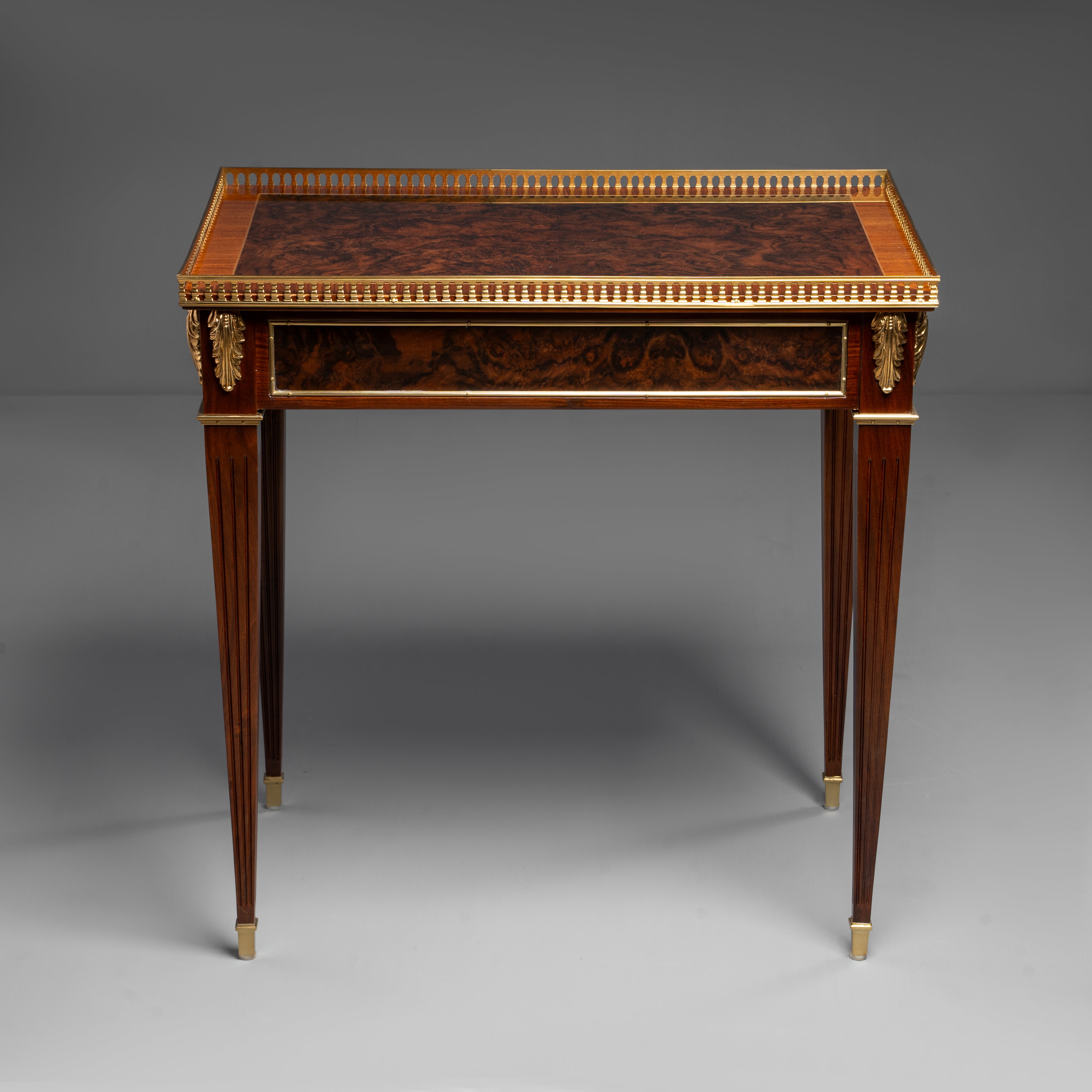 Elegant Louis XVI-Style Mahogany Side Table  with Ormolu Mounts