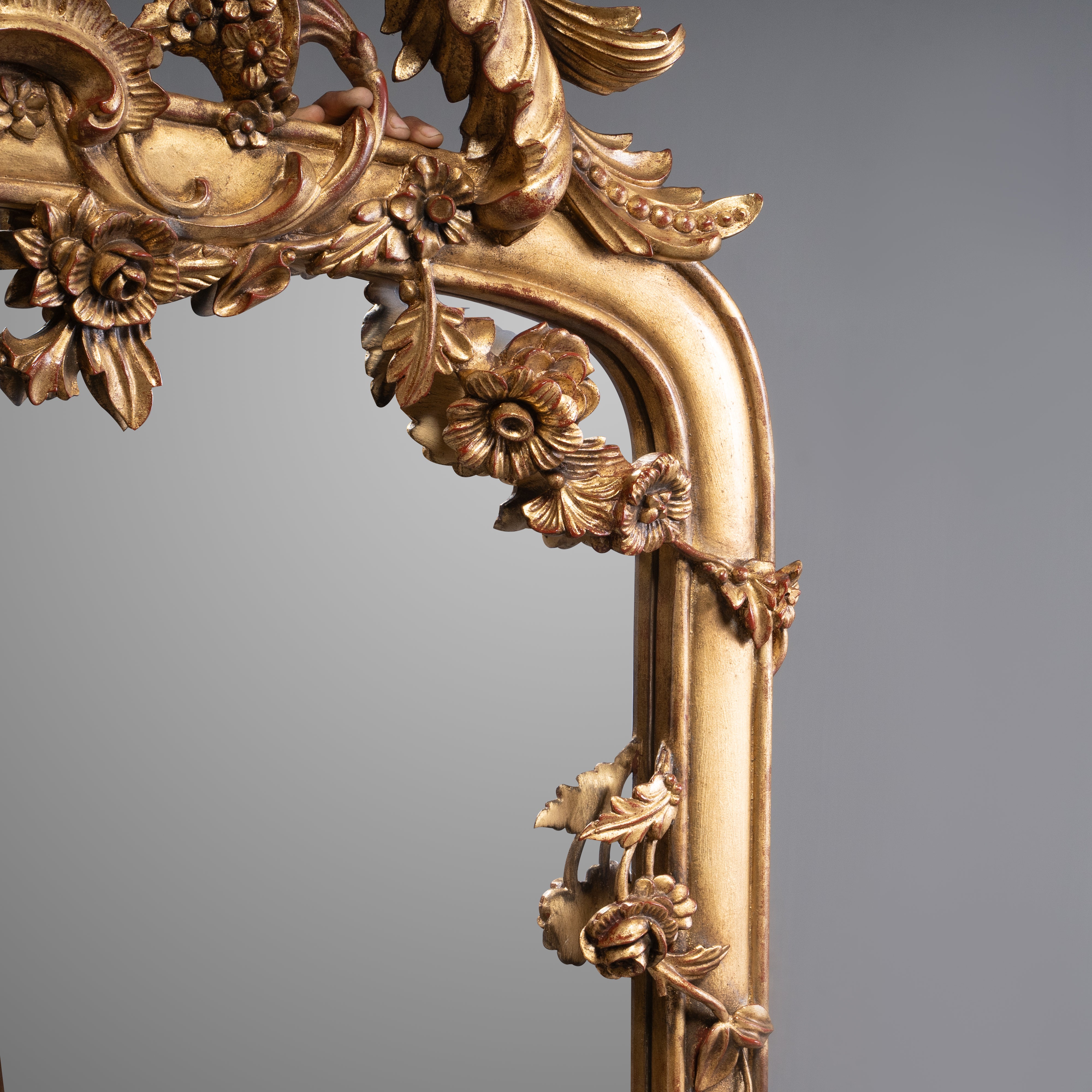 Elegant French Rococo Revival Giltwood Wall  Mirror