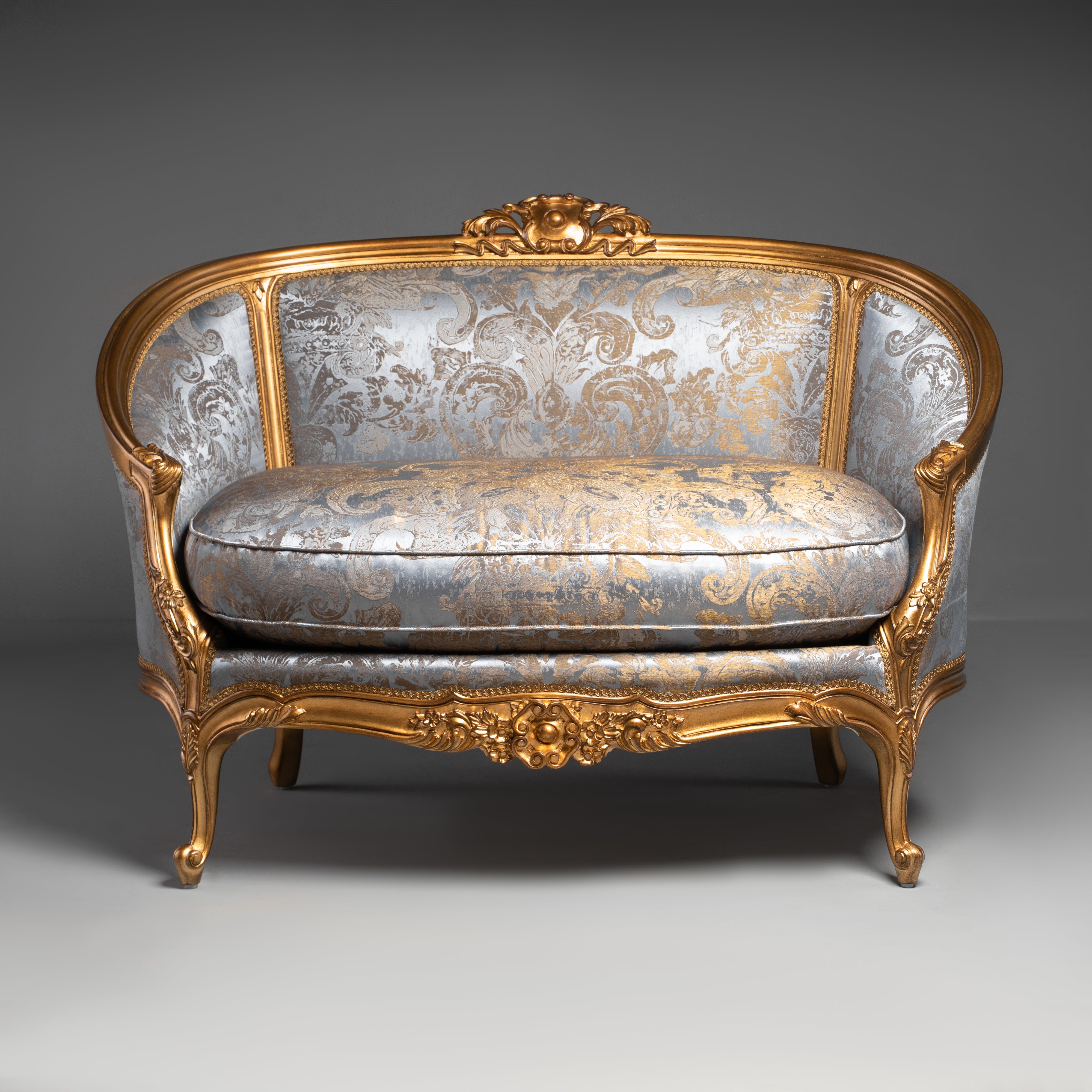 Rococo Revival Style Gilt Settee