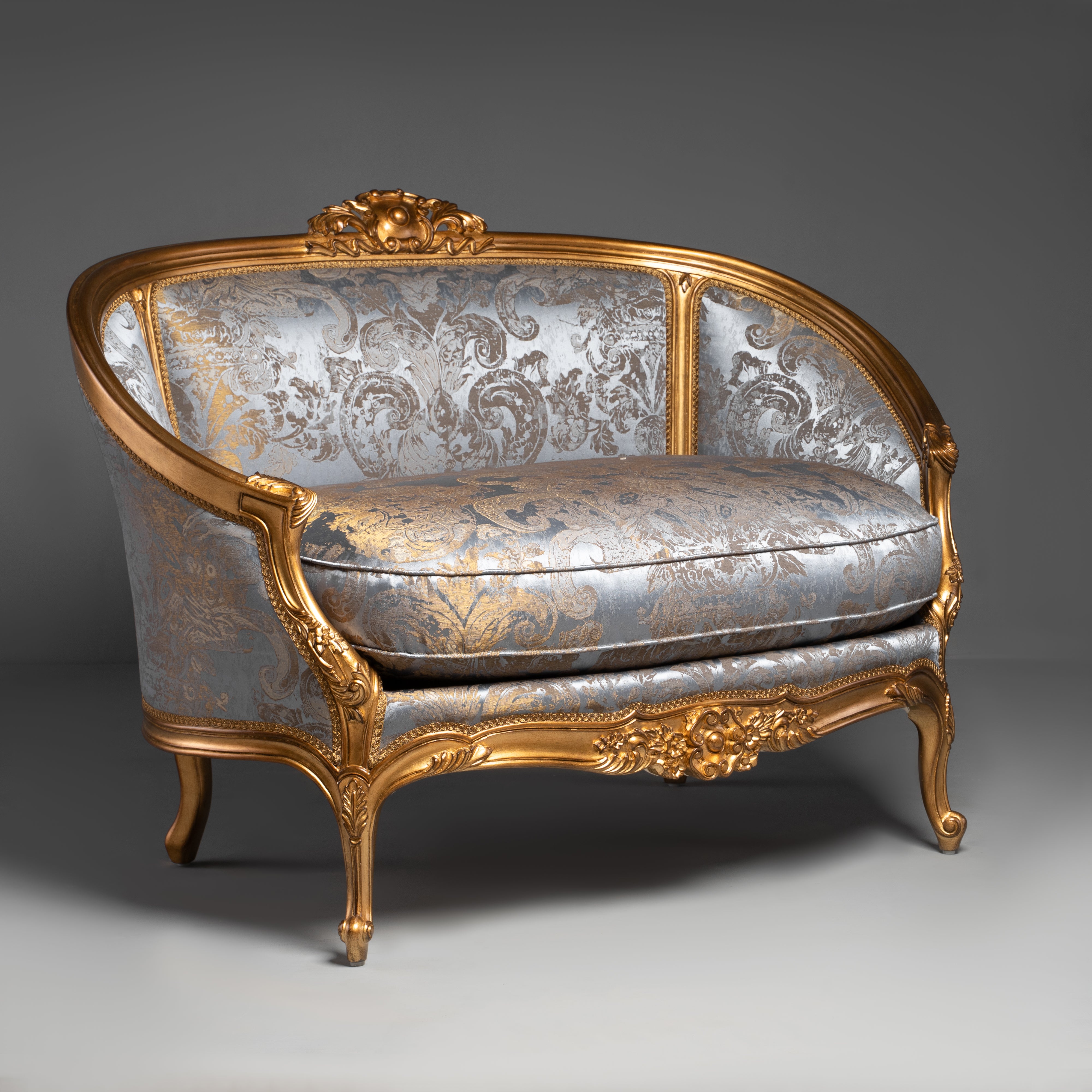 Rococo Revival Style Gilt Settee